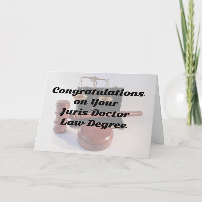 Juris Doctor Law Diplôme Félicitations Carte (Devant)