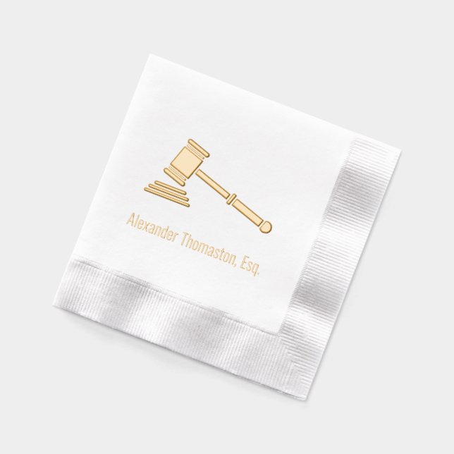 Jurist Gavel Law Beruflich Name Servietten Mit Folie (Links)