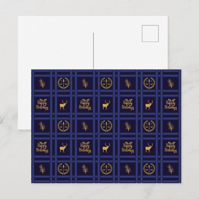 Jurist Happy Holidays - Weihnachtsfeiertage Postkarte (Vorne/Hinten)