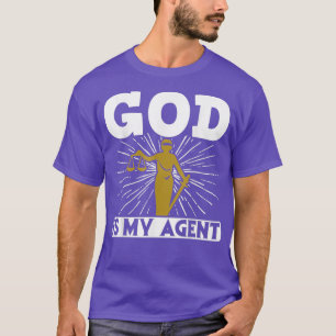 Jurist Student Jura Klerk, Gott ist mein Agent T-Shirt