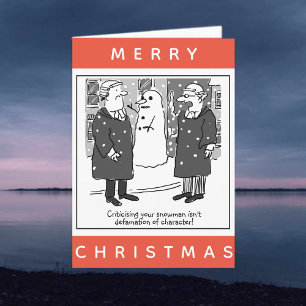 Juristen und Snowman-Cartoon Weihnachten Karte