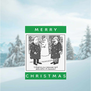 Juristen und Snowman-Cartoon Weihnachten Karte