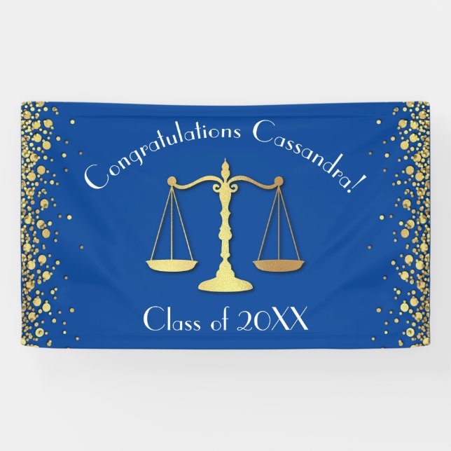 Juristenakademie Blue Gold Graduation Party Banner (Horizontal)