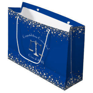 Juristenakademie Blue Silver Graduation Party Große Geschenktüte