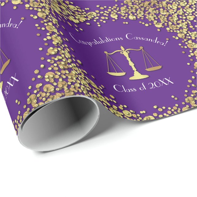 Juristenakademie für Lila Gold Geschenkpapier (Rolleneckpunkt)