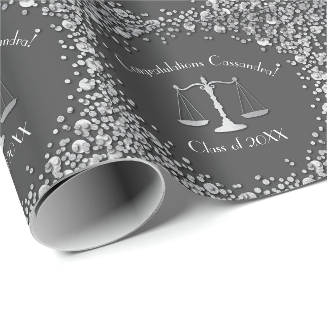 Juristenakademie Gray Silver Geschenkpapier (Rolleneckpunkt)