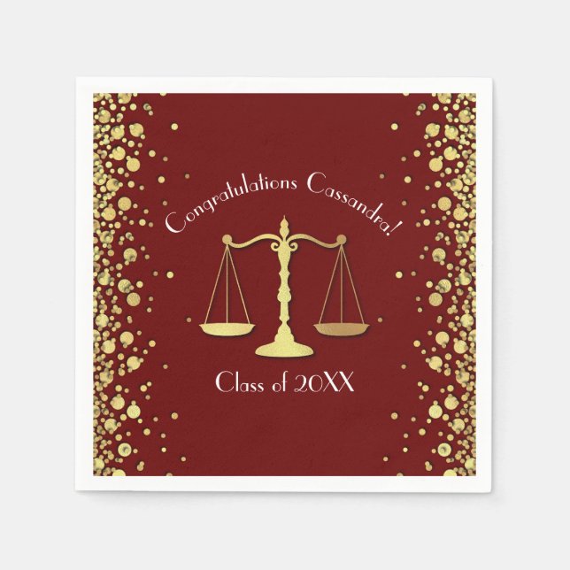 Juristenakademie Maroon Gold Graduation Party Serviette (Vorderseite)