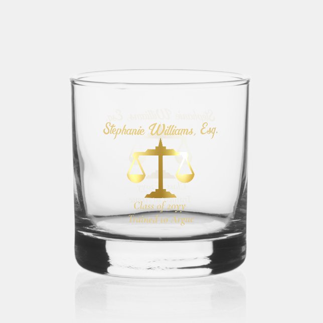 Juristenklasse Jahr in der Anwaltskanzlei Whiskyglas (Vorderseite)