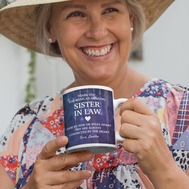 Juristenministerin danke herzlich für die Botschaf Kaffeetasse (Sister In Law Thank You Heartfelt Message Custom Coffee Mug
)