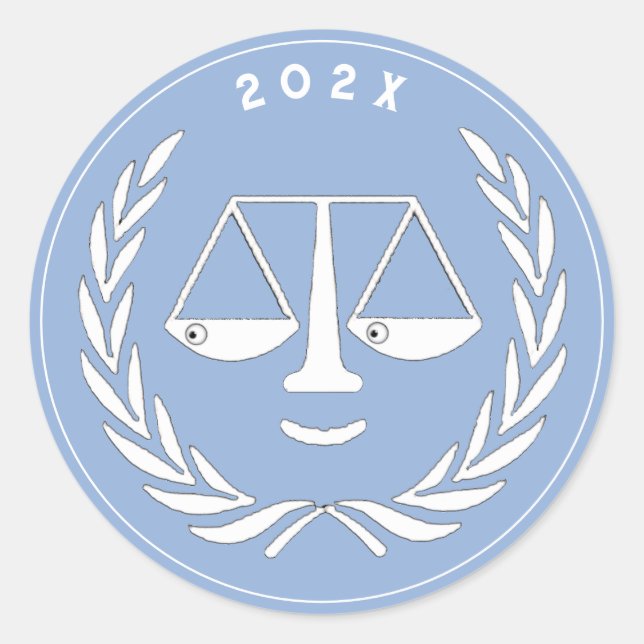 Juristenschule Abschluss Graduate 2025 Runder Aufkleber (Vorderseite)
