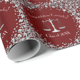 Juristenschule Maroon Silver Graduation Party Geschenkpapier