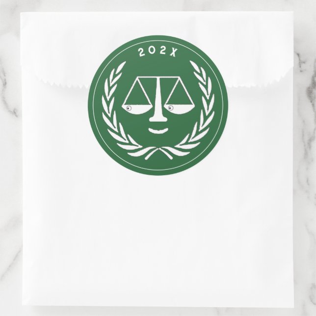 Juristenschule Runder Aufkleber (Tasche)