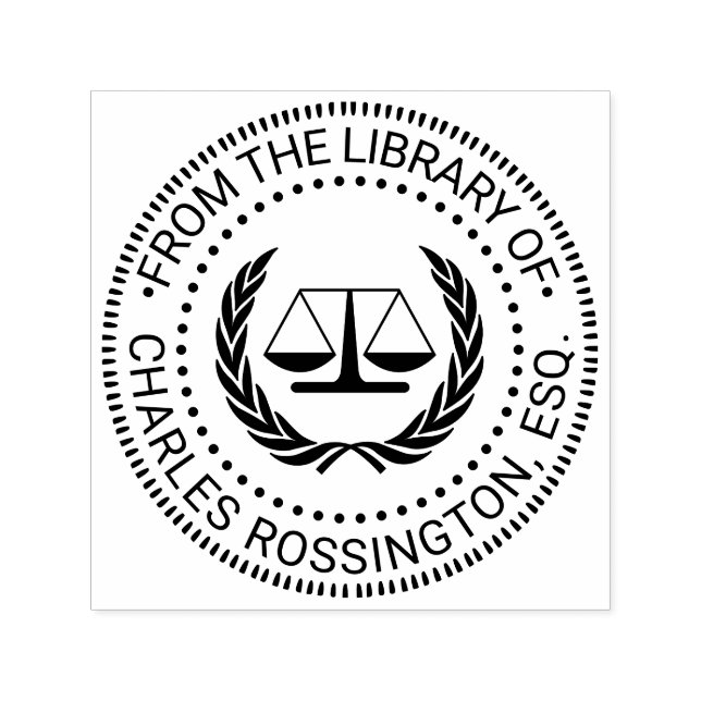 Juristenskala des Siegels Justiz #4 Buchname Permastempel (Design)