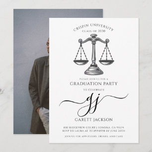 Juristische Fakultät Gold Schrift Foto Schwarz Abs Einladung