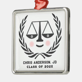 Juristische Schule Grad Keepake Geschenk Silbernes Ornament