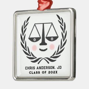Juristische Schule Grad Keepake Geschenk Silbernes Ornament