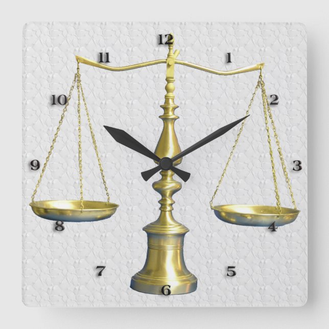 Juristische Skala der Wall-Uhr Quadratische Wanduhr (Vorderseite)