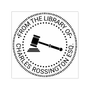 Juristischer Gerichtshof Gavel Library Book Name Permastempel