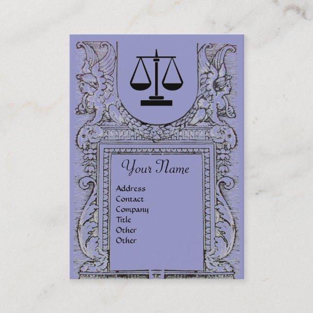 JURISTISCHES AMT, ATTORNEY Monogram, blau-grau Visitenkarte (Vorderseite)