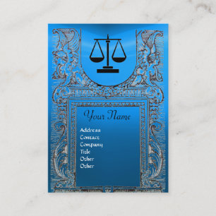 JURISTISCHES AMT, ATTORNEY Monogram blau Visitenkarte