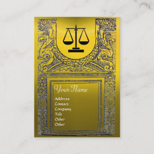 JURISTISCHES AMT, ATTORNEY Monogram gelb Visitenkarte