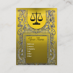 JURISTISCHES AMT, ATTORNEY Monogram gelb Visitenkarte