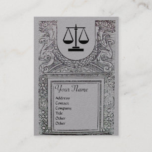 JURISTISCHES AMT, ATTORNEY Monogram Graues Papier Visitenkarte