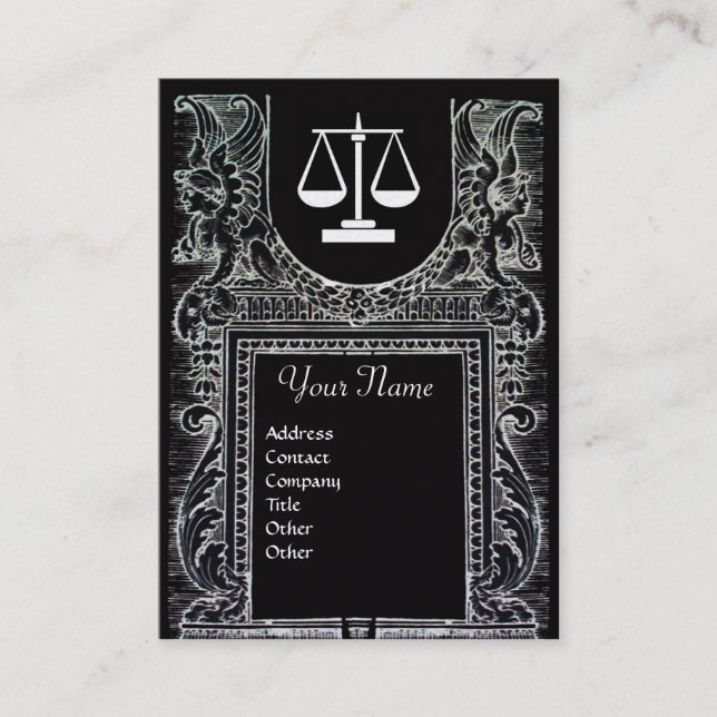 JURISTISCHES AMT, ATTORNEY Monogram Platinum Metal Visitenkarte (Vorderseite)