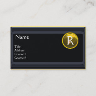 JURISTISCHES AMT, ATTORNEY Monogram, schwarz-gelbe Visitenkarte