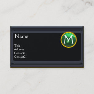 JURISTISCHES AMT, ATTORNEY Monogram, schwarzer Jad Visitenkarte