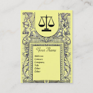 JURISTISCHES AMT, ATTORNEY Monogramm, gelb Visitenkarte