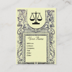 JURISTISCHES AMT, ATTORNEY Monogramm, gelb Visitenkarte