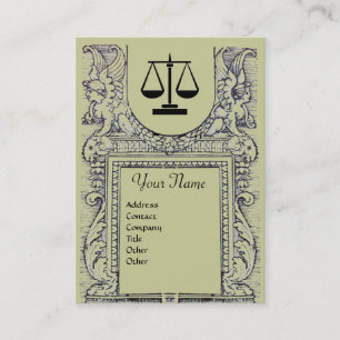 JURISTISCHES AMT, ATTORNEY Monogramm, grün grau Visitenkarte
