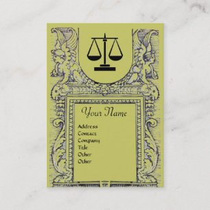 JURISTISCHES AMT, ATTORNEY Monogramm, grün Visitenkarte