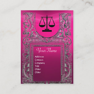 JURISTISCHES AMT, ATTORNEY-Monogramm, rosa Visitenkarte