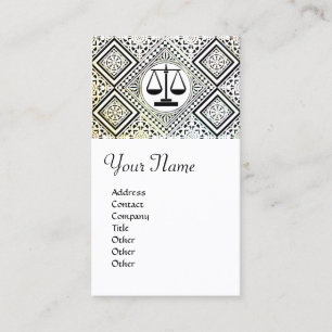 JURISTISCHES BÜRO, ATTORNEY DAMASK-Monogramm Schwa Visitenkarte