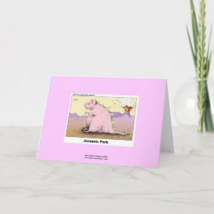 Jurrasisches Schwein Hilarische Cartoon-Grußkarte Karte
