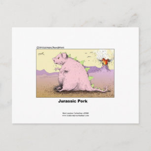 Jurrasisches Schwein Hilarisches Cartoon-Postkarte Postkarte