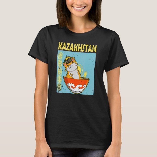 Jurta Republik Kasachstan Qazaqstan Flagge Kasachs T-Shirt (Vorderseite)