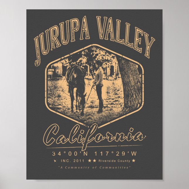 JURUPA VALLEY RIVERSIDE KALIFORNIA VINTAG POSTER (Vorne)