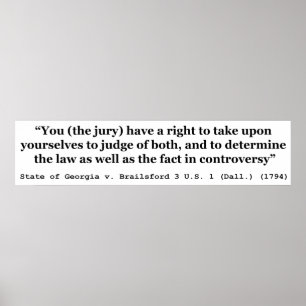 Jury Nullification Staat von Georgia gegen Brailsf Poster