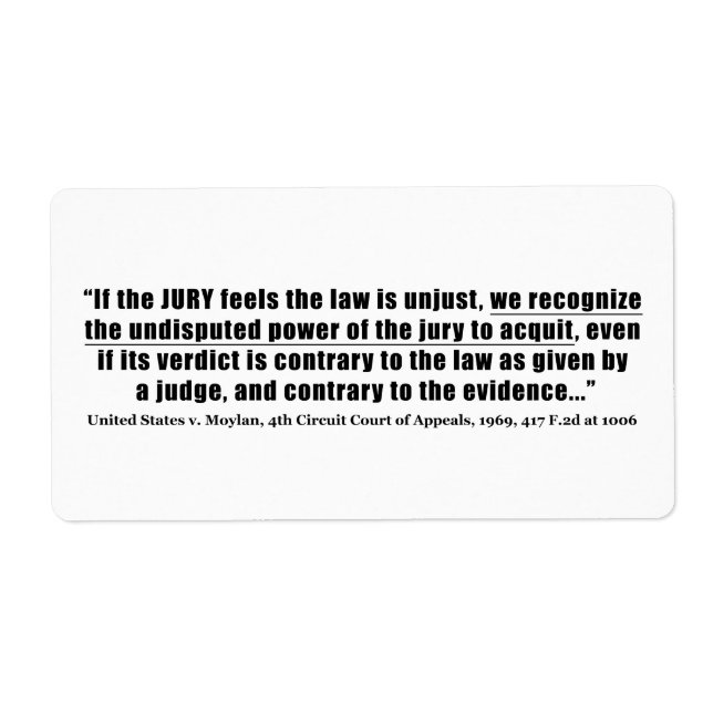 Jury Nullification United Staaten / Moylan 1969 (Vorne)