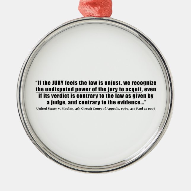 Jury Nullification United Staaten / Moylan 1969 Ornament Aus Metall (Vorne)