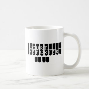 Juryreporter-Schlüssel Schwarz-weiß Kaffeetasse
