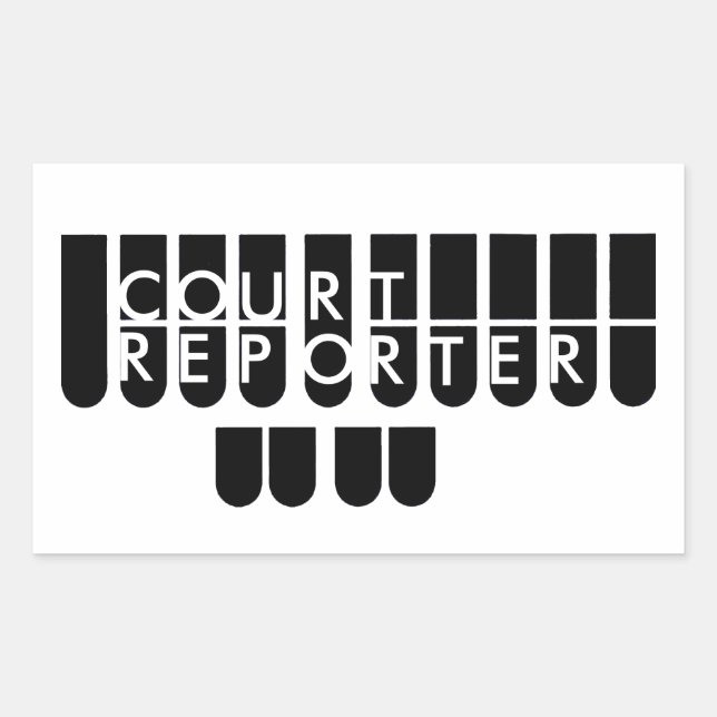 Juryreporter-Schlüssel Schwarz-weiß Rechteckiger Aufkleber (Vorderseite)