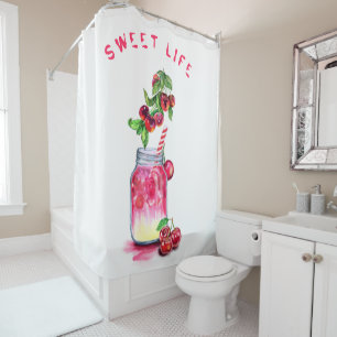 Jus de cerise Cool Boire Fruits Douche rideau