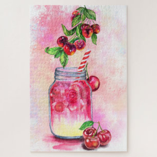 Jus de cerise sucré Boire des fruits Jigsaw Puzzle