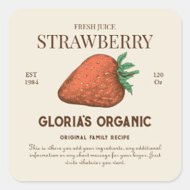 Jus de fraise vintage Étiquette de produit