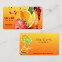 jus de fruits carte de visite