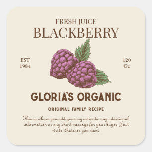 Jus de fruits de Blackberry vintage Étiquette de p